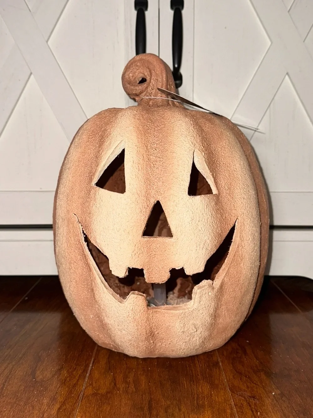 Martha Stewart LED Jack-O'-Lantern Terracotta Pumpkin in Brown Fall Decor